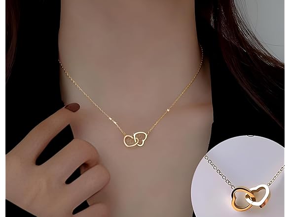 Paradise Gold Double Heart