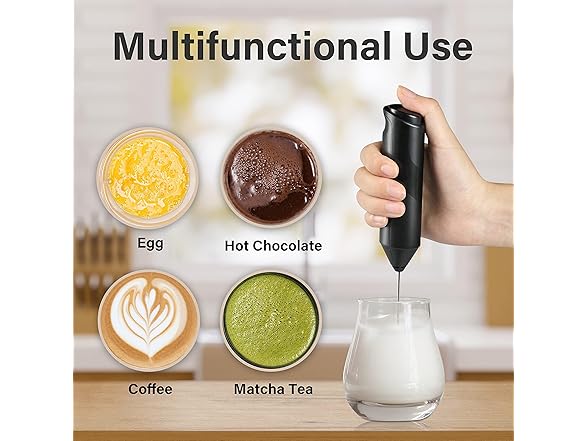 YSSOA Electric Milk Frother Black