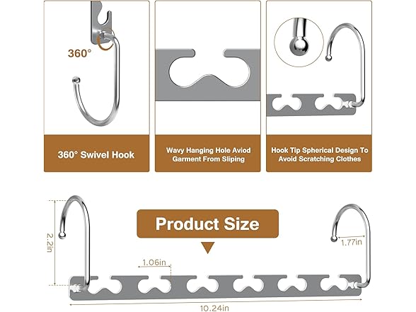 Space Saving Hangers for Clothes 20 Pack