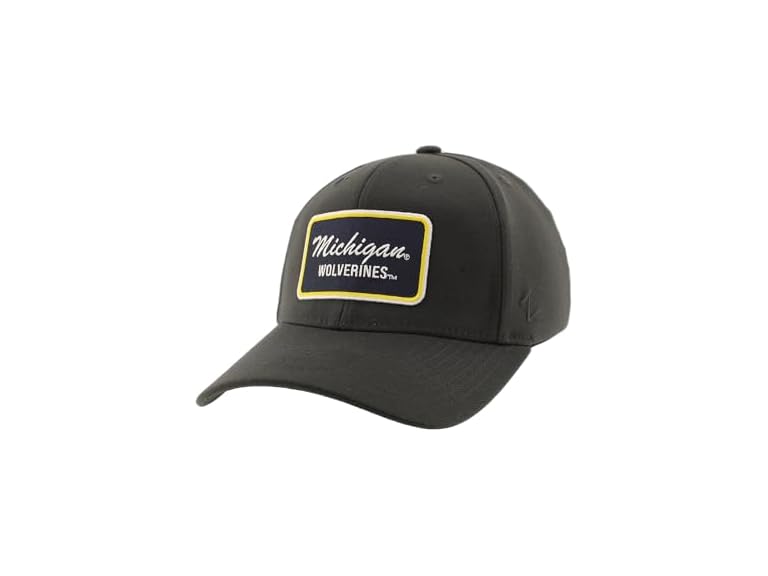 ZHATS Men's Standard NCAA Officially Licensed Fitted Hat ZH Patch Brick Charcoal, Grey, Large