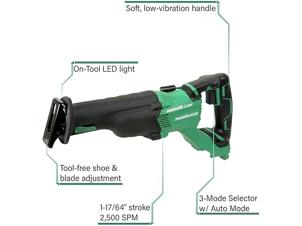 Metabo CR18DBLQ4 Cordless Recip Saw