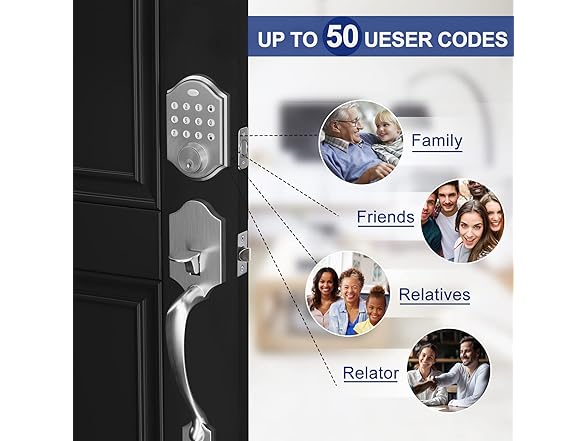 KIAYACI Front Door Lock Set, Silver