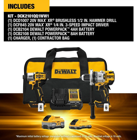 DEWALT DCK2101QQ1WW1 20V MAX XR Brushless Drill Driver Kit - Gallery 4