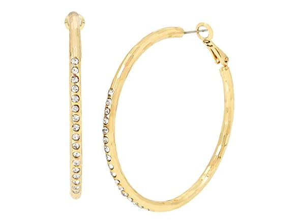 Faceted Stone Hoop Earrings