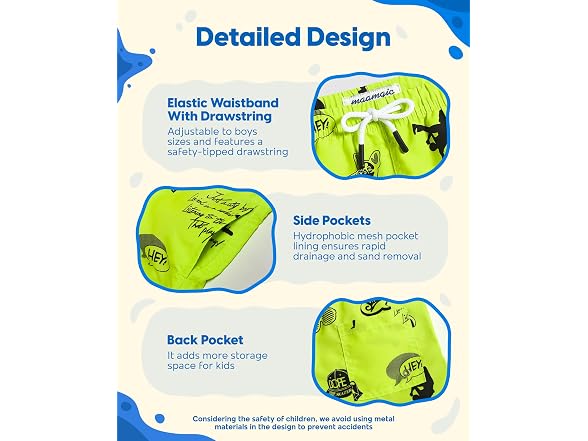 maamgic Kids (5-6 Ye) Boys Swim Trunks Toddler Swi