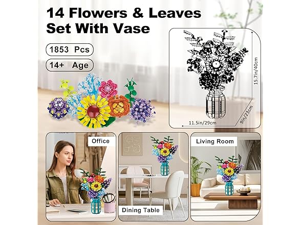 Flowers Bouquet Building Set