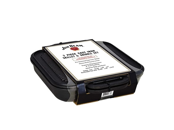 Jim Beam Cast Iron Skillet Griddle Set
