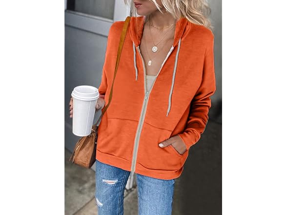 Dokotoo Women (XL) Fall Solid Full Coat A Orange