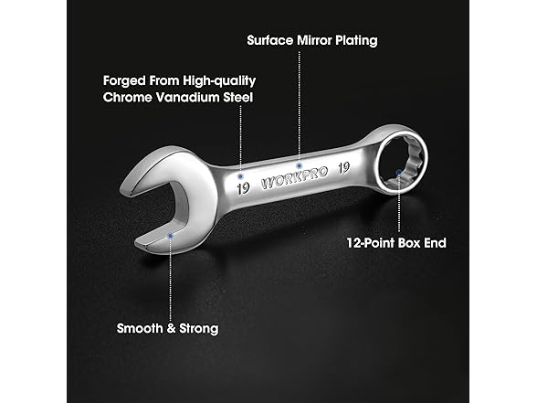 WORKPRO 12-piece Stubby Wrench Set Green