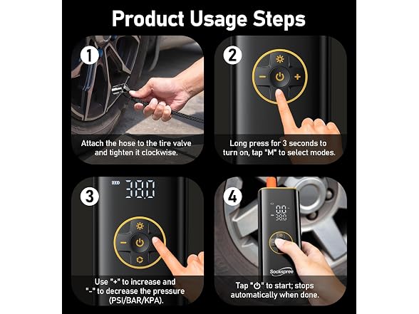 Sockspree Tire Inflator Air Compressor