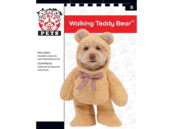 Rubies Walking Teddy Bear Pet Costume for Dog