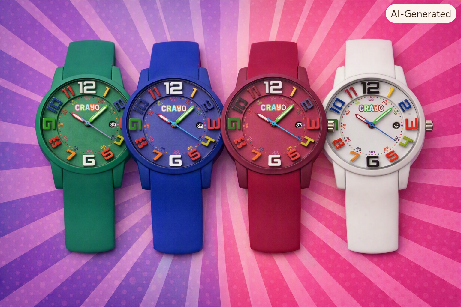 CRAYO Festival Unisex Watch w/ Date - Fuchsia - Gallery 6
