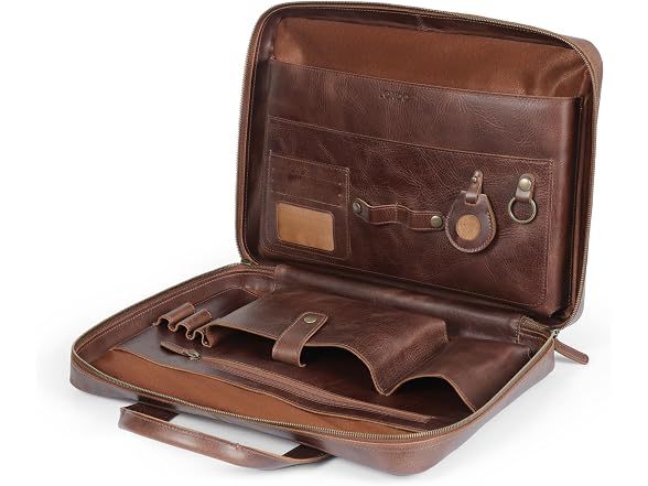 Londo Genuine Leather Organizer Satchel