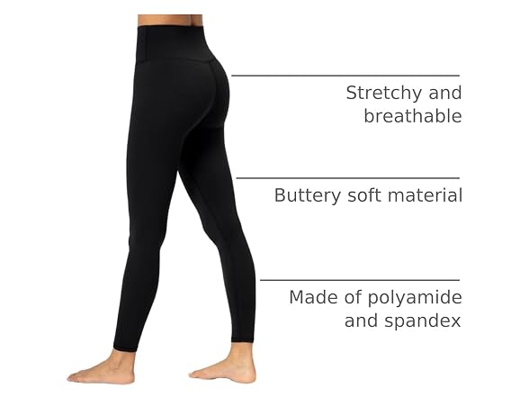 Sunzel Womens Leggings 25in S Black W/pockets