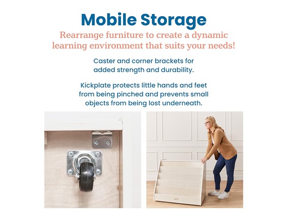 Double-Sided Mobile Book Display W/ Storage