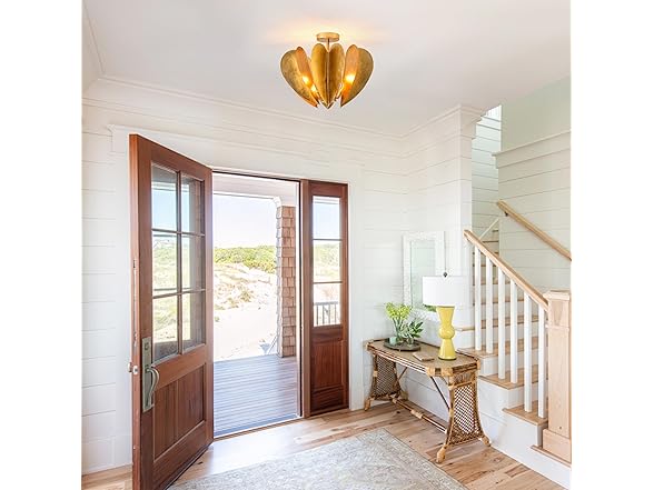 Parrot Uncle Medium Gold Flush Mount Light
