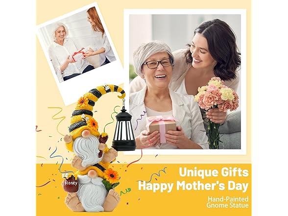 QZZP W2340 Solar Bee Garden Gnomes