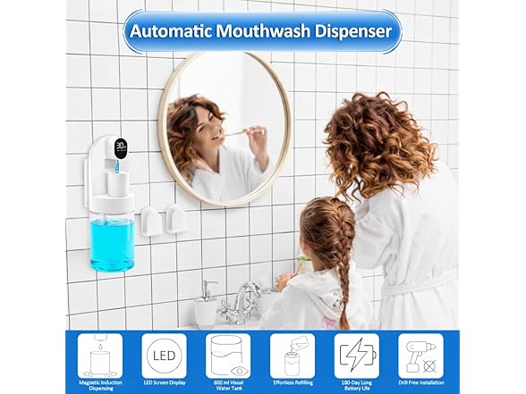 Mouthwash Dispenser for Bathroom