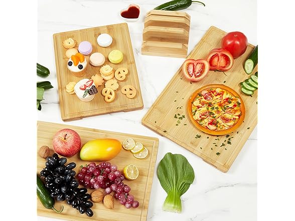 Bamboo Cutting Board Set of 3