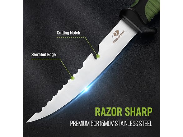 Mossy Oak 3PC Fillet Knife Set Green