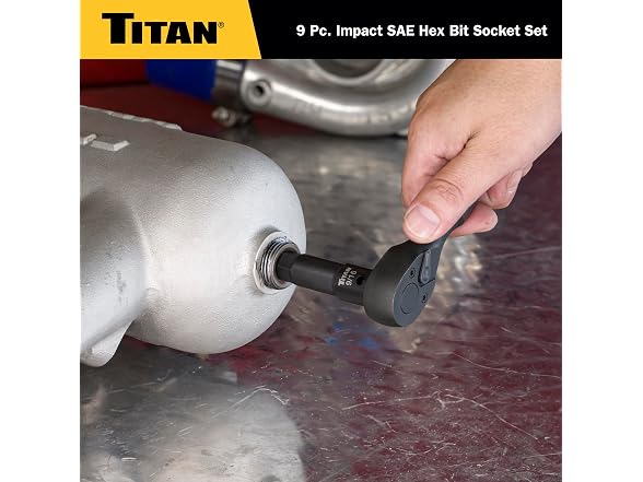 Titan 9-Piece Impact SAE Hex Bit Socket