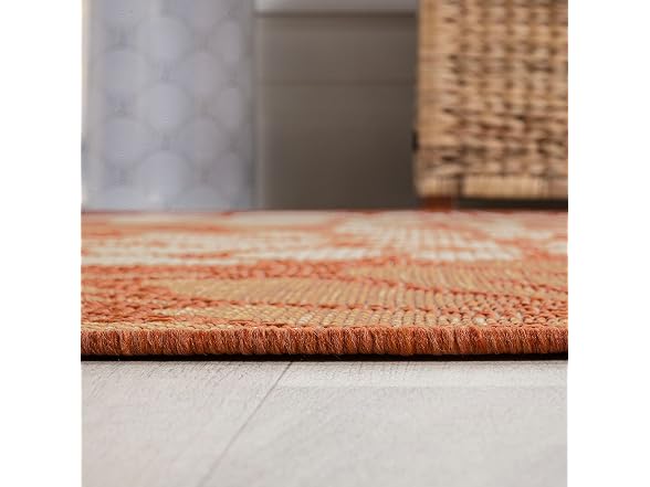 JONATHAN Y Floral Outdoor Rug 4x6 Orange