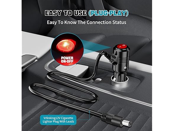 12V Cigarette Lighter Plug 9.8ft