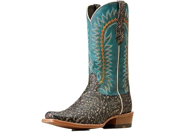 Ariat Men's Futurity Time Western Boot - Distressed Charcoal/Blue Glory, 7.5 Medium