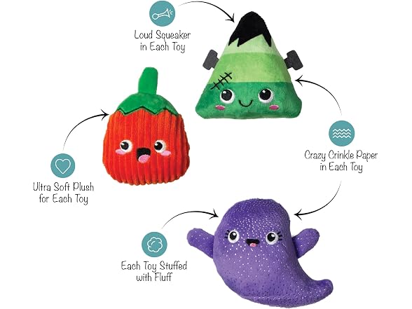 Fringe Studio Small Plush Dog Toy Set, Spooky Squad - Gallery 2
