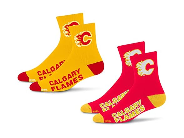 Flames Quarter Sock 2pk Lg