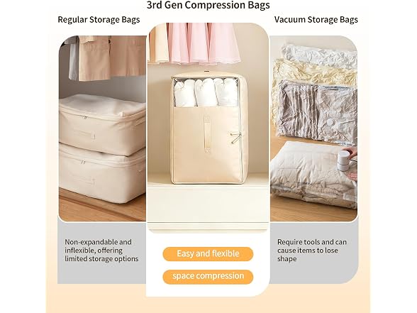 2 Pack Space Saving Comforter Storage Bag with Handle
