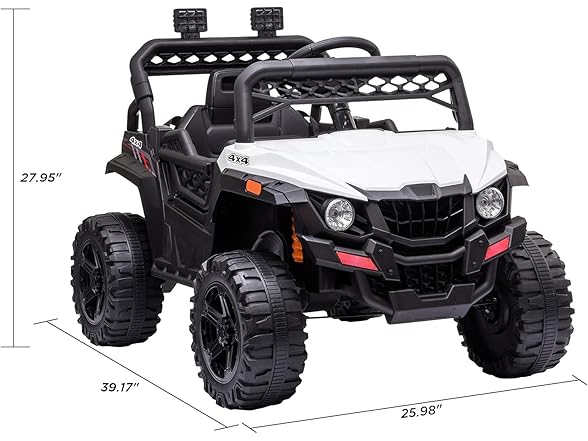 12V Ride On UTV White