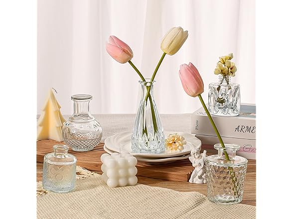 Arme 20Pcs Clear Flower Bud Vases