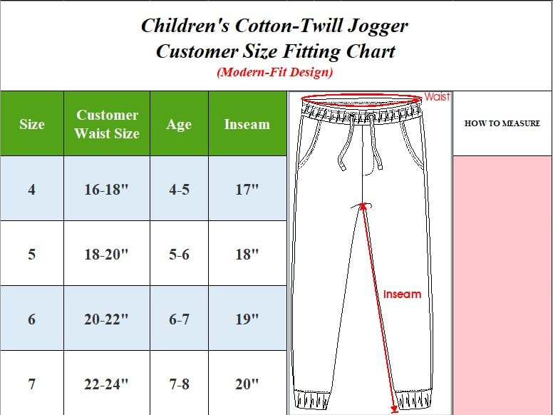 2PK Children's Classic Twill Joggers - Gallery 15