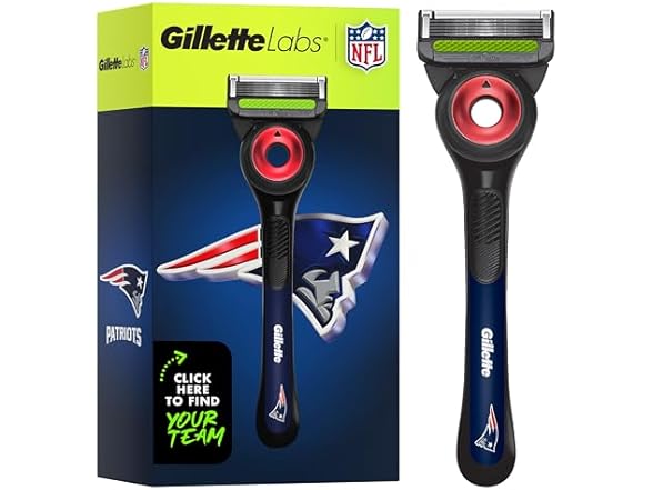 Gillette Labs NFL Patriots Razor, 4 Refills