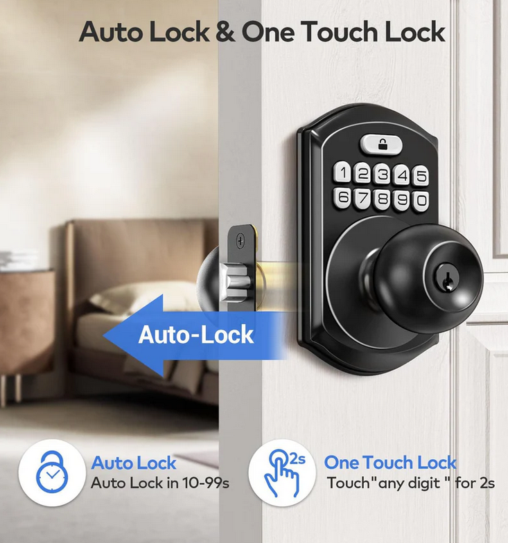 Kaadas KS03 Knob Lock with Keypad and Key - Gallery 7