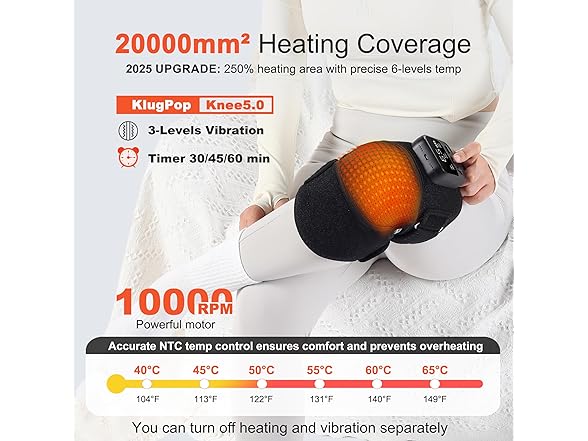 KlugPop Knee Massager with Heat, 2 Pack