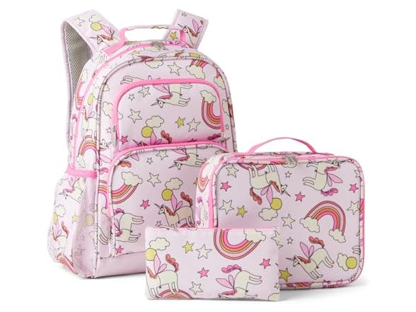 Amazon Essentials Kids School Backpack Set Pink - 3 Piece Set