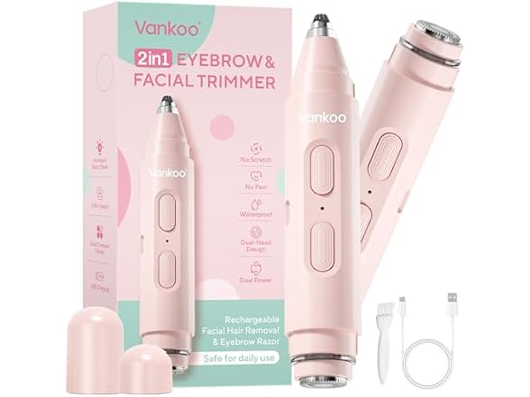 Vankoo 2 in 1 Facial Hair Remover