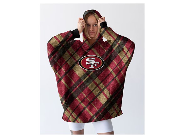 NFL Sherpa Flannel Hoodie Blanket - Choose Team