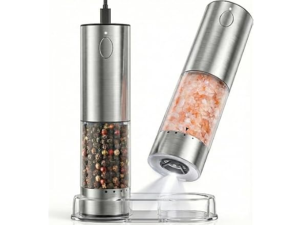 Electric Salt and Pepper Grinder Set