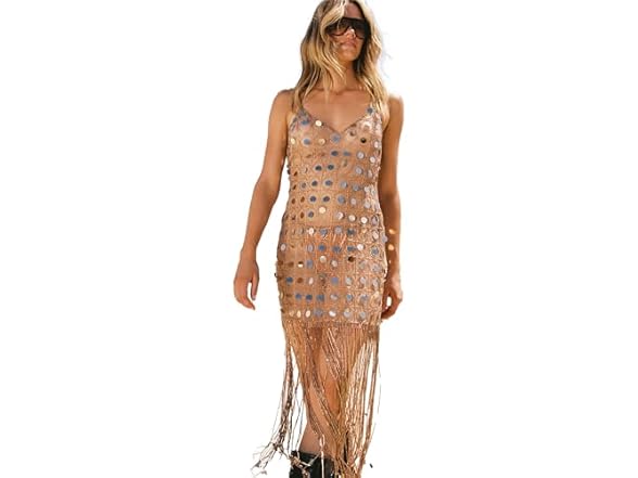 Nasty Gal Beaded Tassel Beach Dress