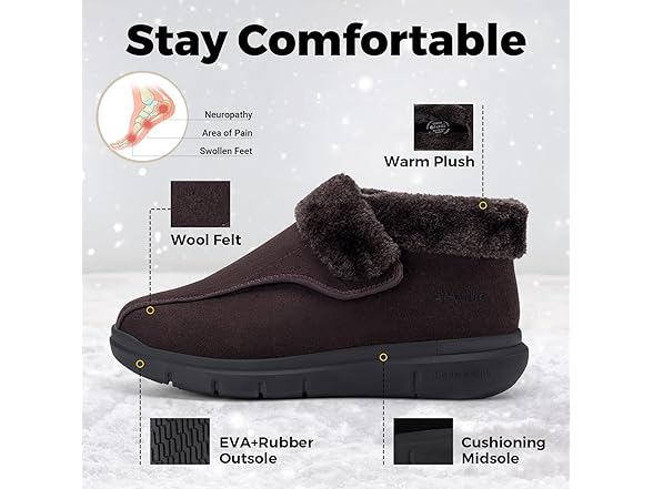 FitVille Men's Wide Snow Boots