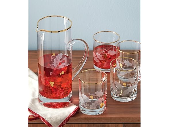 Lenox  Holiday Gold Pitcher, Christmas Theme