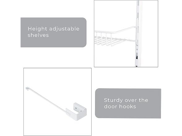 Smart Design Over The Door Pantry Organizer Rack with 6 Adjustable Shelves