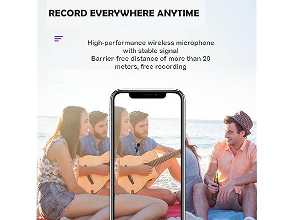 IEKK 2 pcs Wireless Lavalier Microphone