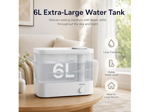 AZEUS 6L Top Fill Cool Mist Humidifier