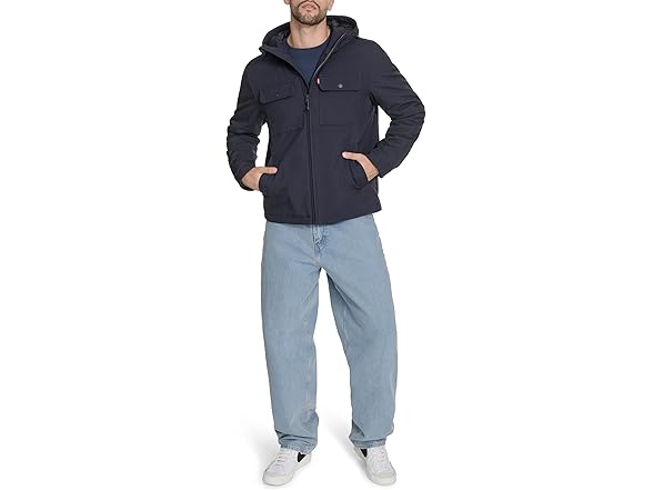 Levis Mens Ripstop Softshell Hooded Jacket