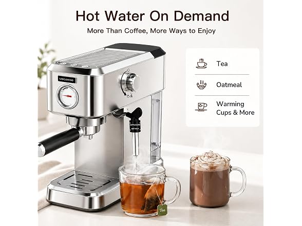 MEGAWISE 20-Bar Espresso Machine, Milk Frother