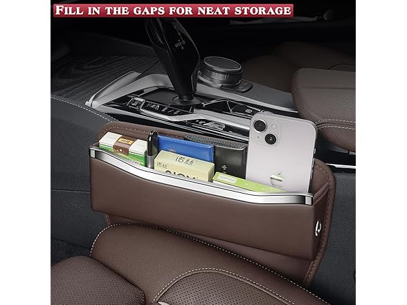 HALOYIVGO Car Seat Gap Filler - 2pk Brown